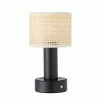PR HOME TIARA LAMPE À POSER RECHARGEABLE, CCT, ROTIN/NOIR
