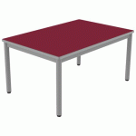 TABLE CARÉLIE 120X80 T3 - 4P STRAT POLYU. CERISE GRIS/9006 - MOBIDECOR