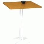 TABLE ROXANE PIÈTEMENT 2 TUBES 60 X 60 CM MIEL SUCRÉ/ BLANC