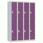 VESTIAIRE 4 COLONNES 300MM 2 CASES MORAILLON PRUNE - VINCO