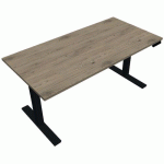 BUREAU MOTORISÉ L160XP80 CM ÉP.25 MM CHÊNE BRUNSWICK/NOIR - EOL