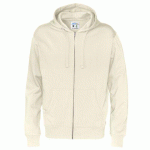COTTOVER SWEATSHIRT À CAPUCHE FULL ZIP HOMME - CERTIFIÉ GOTS ECRU - TAILLE XL