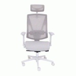FAUTEUIL DE BUREAU FUTURA 4S PLUS GRIS, TISSU ET MAILLE, AVEC ACCOUDOIRS 4D ET APPUI-TÊTE, MÉCANISME SYNCHRONE, PIEDS GRIS