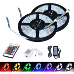 SWANEW - 4M ENSEMBLE DE BANDE LED, BANDE LED RGB 5050 SMD, BANDE LED 30 LED, LED NON ÉTANCHE (IP20), AVEC TÉLÉCOMMANDE 24 BOUTONS - MULTICOLORE