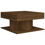 TABLE BASSE CHÊNE MARRON 57X57X30 CM BOIS D'INGÉNIERIE