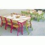 TABLE FIXE 4 PIEDS ALIZÉE 120X80 T6 GRIS - RAL 9006