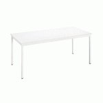 TABLE MULTI-USAGES L 160 X P 80 CM BLANC PIEDS BLANCS