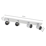 ARCCHIO LAVO SPOT POUR PLAFOND À 4 LAMPES ALU