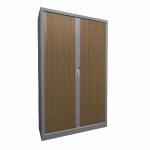 ARMOIRE À RIDEAU MÉTALLIQUE 120 X 198 CM CHÊNE CLAIR/ALU - MANUTAN COLLECTIVITÉS