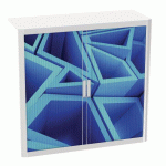 ARMOIRE EASY OFFICE HAUTEUR 104 CM CORPS BLANC RIDEAUX DÉCOR TRIANGLE - MANUTAN COLLECTIVITÉS