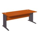 BUREAU DROIT EVOLUTION - L. 180 X P. 80 CM - PLATEAU 'MERISIER' - PIEDS L 'MERISIER'.