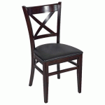 CHAISE DONA STRUCTURE HÊTRE MASSIF - ASSISE TISSU PVC NOIR - STAMP