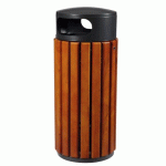 CORBEILLE EXTÉRIEURE BOIS ET MÉTAL - 60 LITRES - GRIS - ZENO ROSSIGNOL