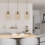 EGLO SUSPENSION BAJAZZARA TROIS ABAT-JOUR EN CAGE SABLE