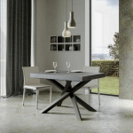 ITAMOBY - TABLE EXTENSIBLE 90X130/390 CM VOLANTIS CEMENTO STRUCTURE ANTHRACITE