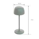 LINDBY LAMPE DE TABLE LED RECHARGEABLE ARIETTY, VERT, SET DE 2, ALU