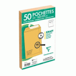 LOT DE 10 - PAQUET DE 50 POCHETTES KRAFT MILLERAIES BRUN C5-162X229 MM - AUTO-ADHÉSIVES - 90G/M2 - BRUN