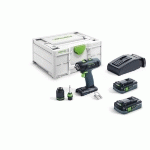 PERCEUSE-VISSEUSE 18V T18+3HPC 4,0 I-PLUS + 2 BATTERIES 4AH + CHARGEUR + SYSTAINER SYS3 - FESTOOL - 576446