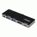 STARTECH.COM USB-C DIGITAL MULTIPORT ADAPTER, USB-C TO 4K 60HZ HDMI 2.0, USB-C 100W POWER DELIVERY PASS-THROUGH CHARGING, 3-PORT USB 3.0 HUB, AUDIO, USB-C MINI DOCK - PORTABLE USB-C TRAVEL DOCK - STATION D'ACCUEIL - USB-C - HDMI