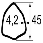 TUBE TRIANGULAIRE LG.1,5M. DIM.45X4 TCM