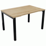 BUREAU ASTRO ARCHE DROIT ÉCHANCRÉ 120 X 80 CHÊNE VIEILLI/NOIR - BURONOMIC