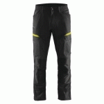 PANTALON DE TRAVAIL SERVICES STRETCH NOIR/JAUNE FLUORESCENT TAILLE 54 - BLAKLADER