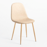 CHAISE EN SIMILICUIR GLAMM SKLUM BEIGE CRÈME BOIS NATUREL - BOIS NATUREL BEIGE CRÈME