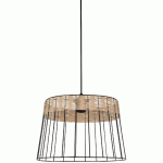 SUSPENSION INDAH FORME TAMBOUR Ø35 EN MÉTAL / ROTIN - MANUTAN COLLECTIVITÉS