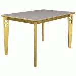 TABLE IRISS 120 X 80 CM 4P - STRA GRIS ARGILE/HÊTRE NATUREL
