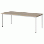 TABLE MALIBU 180X80 T4 4P STRA ABS CHÊNE 1146/BLC 9016