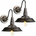 2PCS APPLIQUE MURALE INDUSTRIELLE RÉTRO E27 CHAMBRE MÉTAL SALON EXTÉRIEUR CRÉATIF EN FER FORGÉ COUVERCLE DE POT LAMPE MURALEROUILLE - ROUILLER