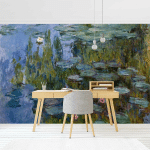 PAPIER PEINT INTISSÉ - CLAUDE MONET - WATER LILIES (NYMPHEAS) - MURAL FORMAT PAYSAGE DIMENSION HXL: 255CM X 384CM