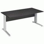 BUREAU DROIT 160 CM NOIR PIED MÉTAL ALUMINIUM MONTRÉAL 2