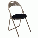 LOT 4 CHAISES PLIANTES FLIPPO DOSSIER/PIET MÉTAL ALU ASSISE PVC NOIR - MANUTAN COLLECTIVITÉS