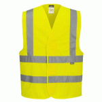 LOT DE 10 - PORTWEST ES470 ES1 ESSENTIAL GILET À BANDES ET BRETELLES HAUTE VISIBILITÉ JAUNE - TAILLE XL