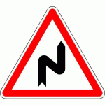 PANNEAU SIGNALISATION SUCCESSION VIRAGES CL2 A1C - 500MM - KELIAS