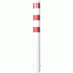 BORNE ACIER Ø 152 X 32 MM À BÉTONNER BLANC/ROUGE L1500 MM - SCHAKE