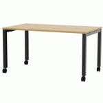 BUREAU MOBILE ARIAL 160X80CM - H 735CM - CHÊNE CLAIR - NOIR - EOL