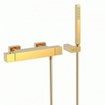 DOUCHE THERMOSTATIQUE DOUCHETTE À MAIN ANTICALCAIRE AVEC SUPPORT ORIENTABLE ET F - TRES 007164039OR