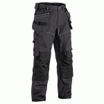 PANTALON DE TRAVAIL X1900 ARTISAN CORDURA® NYCO GRIS FONCÉ/NOIR T:42 - BLAKLADER