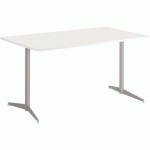 TABLE TAMARIS 140 X 80 PL.BLANC/BLANC PIET.SABLE/TRANSP. - CLEN