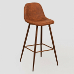 TABOURET HAUT EN SIMILICUIR GLAMM SKLUM 75 CM CAMEL BOIS FONCÉ - ↑75 CM BOIS FONCÉ CAMEL