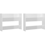 VIDAXL - ARMOIRES À CHAUSSURES MURALES 2 PCS BLANC BRILLANT 80X18X60 CM