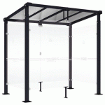 ABRI FUMEURS MILAN 2.50 M BARD. FOND/LATÉR. VERRE NOIR 9005 - PROCITY
