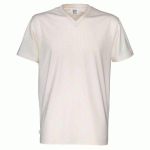 COTTOVER T-SHIRT MANCHES COURTES COL V HOMME - CERTIFIÉ GOTS ECRU - TAILLE M