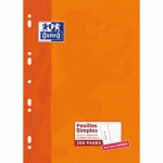 FEUILLES MOBILES OXFORD PERFOREES - 21X29,7 CM - 90 G - PETITS CARREAUX - 200 PAGES