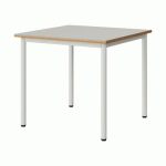 TABLE MALIBU 80X80CM T5 4P STRA ALAISÉ BLC SEL W911/BLC 9016