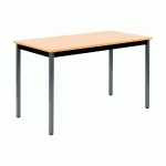 TABLE MODULAIRE DOMINO RECTANGLE - L. 120 X P. 60 CM - PLATEAU HETRE - PIEDS GRIS