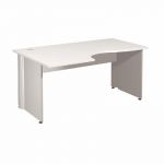 BUREAU COMPACT RETOUR À GAUCHE ACTIVITY 2 - L. 160 X P. 120 CM - PLATEAU BLANC - PIEDS PLEINS 'ALUMINIUM'