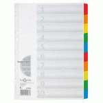 LOT DE 8 - INTERCALAIRES EN CARTON, A4, 10 TOUCHES, 5 COULEURS